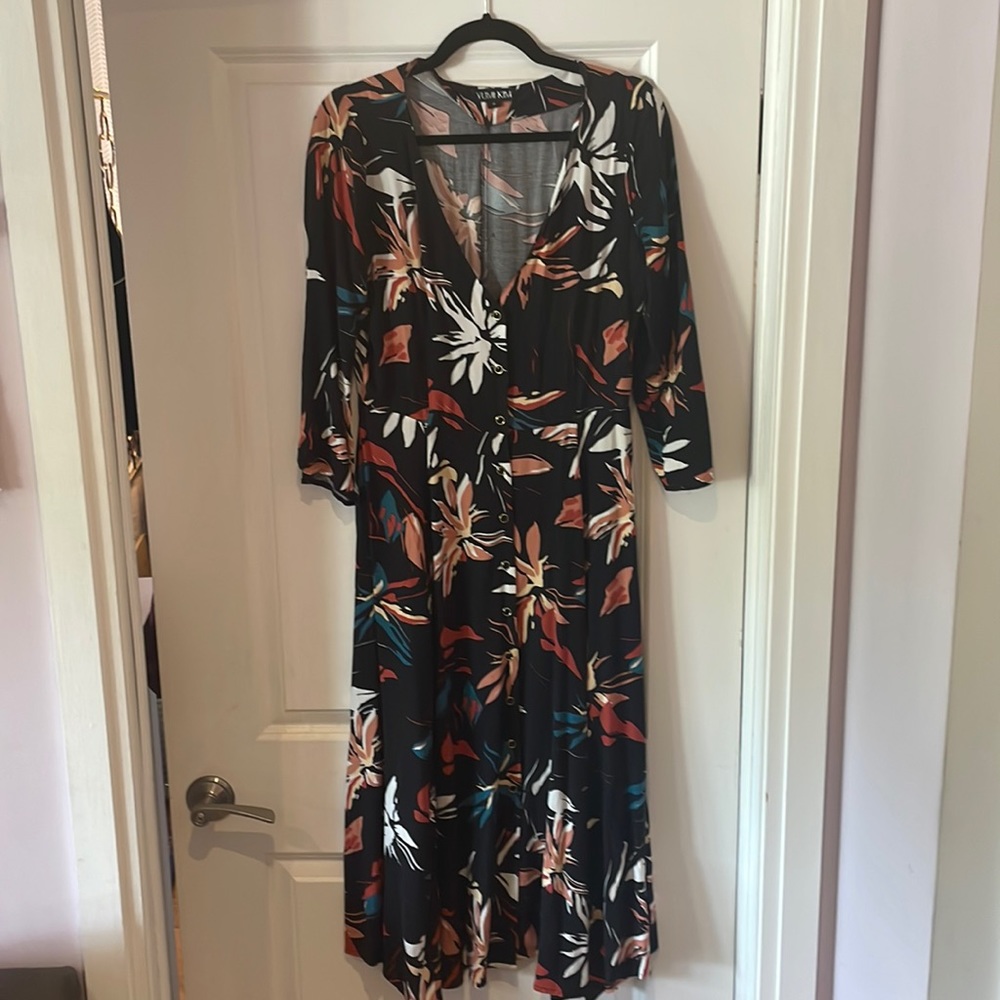 Yumi Kim Fall Print Button Midi Maxi Dress